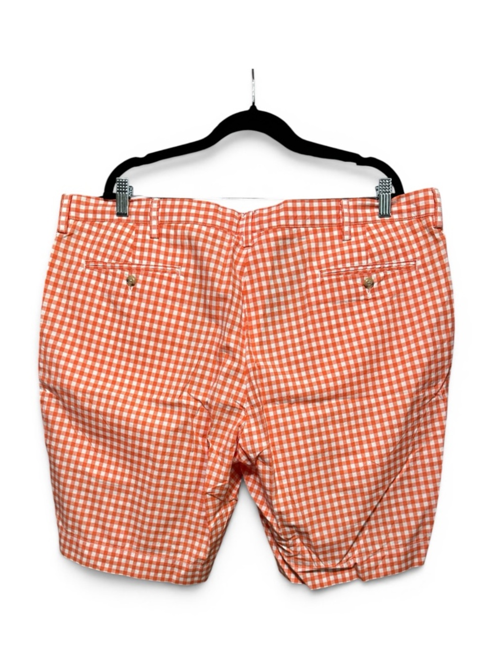 Men’s Polo Ralph Lauren Orange & White Checkered Shorts Size 42– Like New - Picture 2 of 4